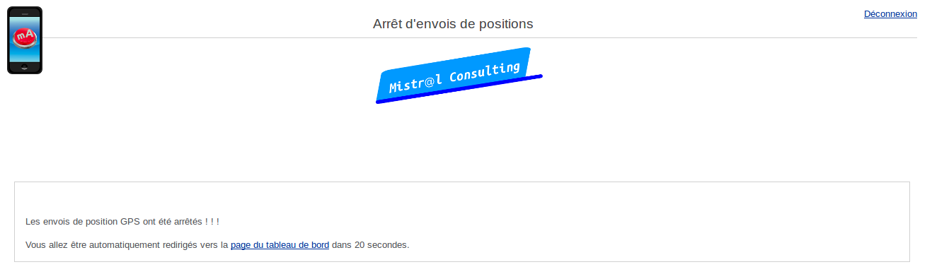 Arrêt de l'envoie de la position